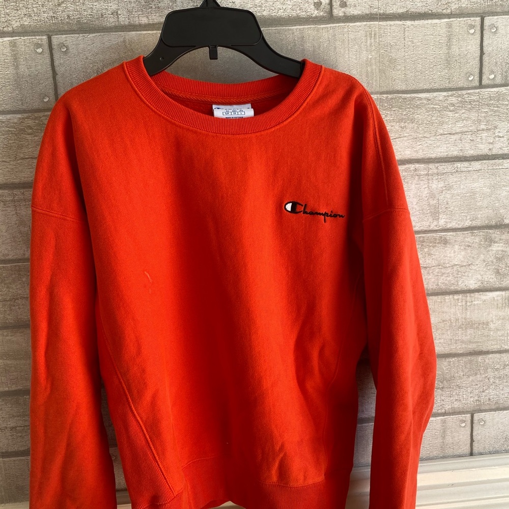 Champion orange crewneck